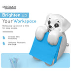 Resin Made Cute Sticky Note Holder for Desk | Happy Dog Face Pop Up Post it Note Dispenser with Blue Sticky Notes | Pop Up Sticky Notes Dispenser for Office Holds 3" x 3" Notes for School
